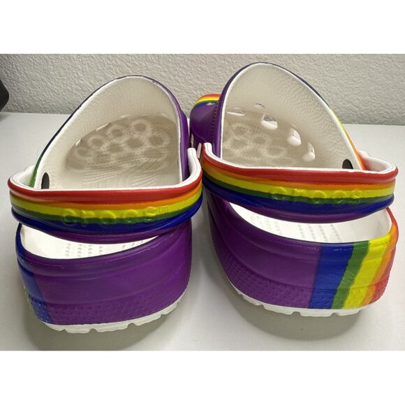Crocs Classic Rainbow Dye Graphic Slip Resistant Clogs Size Men 10 Women’s 12 - Picture 11 of 12
